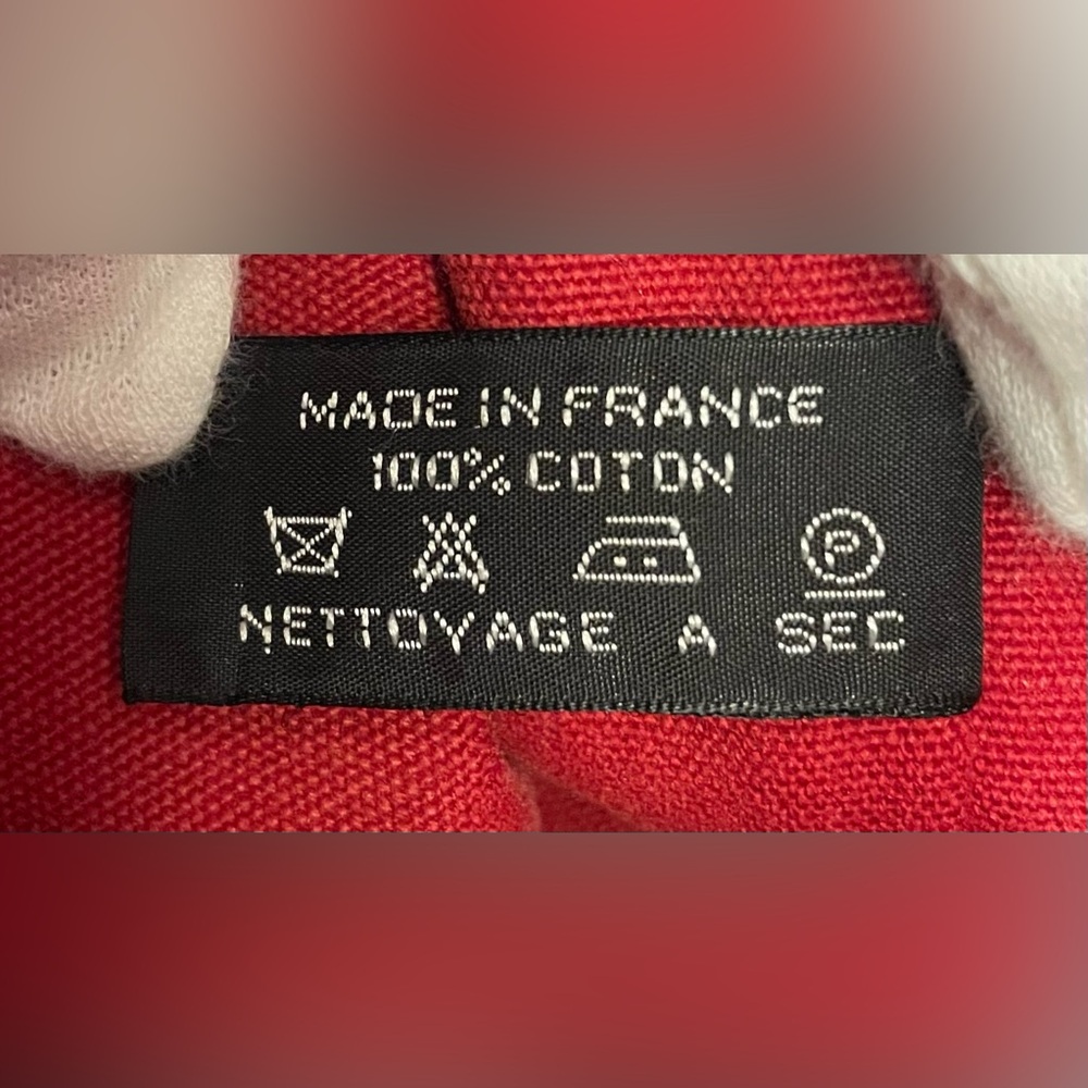 Hermes Authentic Vintage Red Canvas Tote Bag - Picture 9 of 16